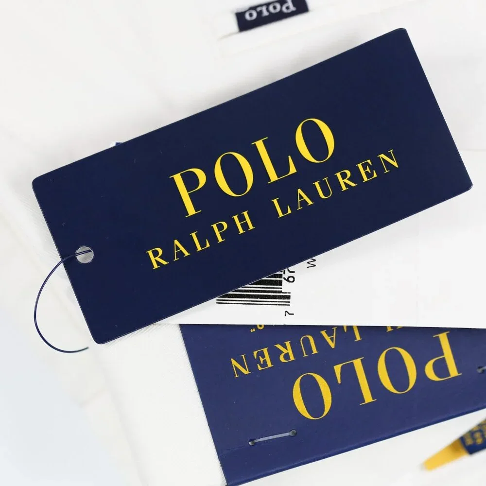 Polo by Ralph Lauren White Shorts with Navy Pony Embroidery